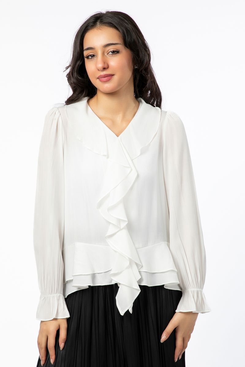 بلوزة نسائية مكشكشة