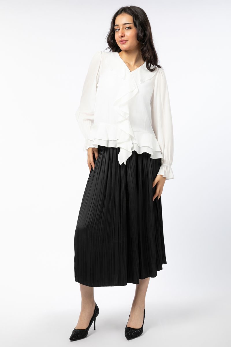 بلوزة نسائية مكشكشة