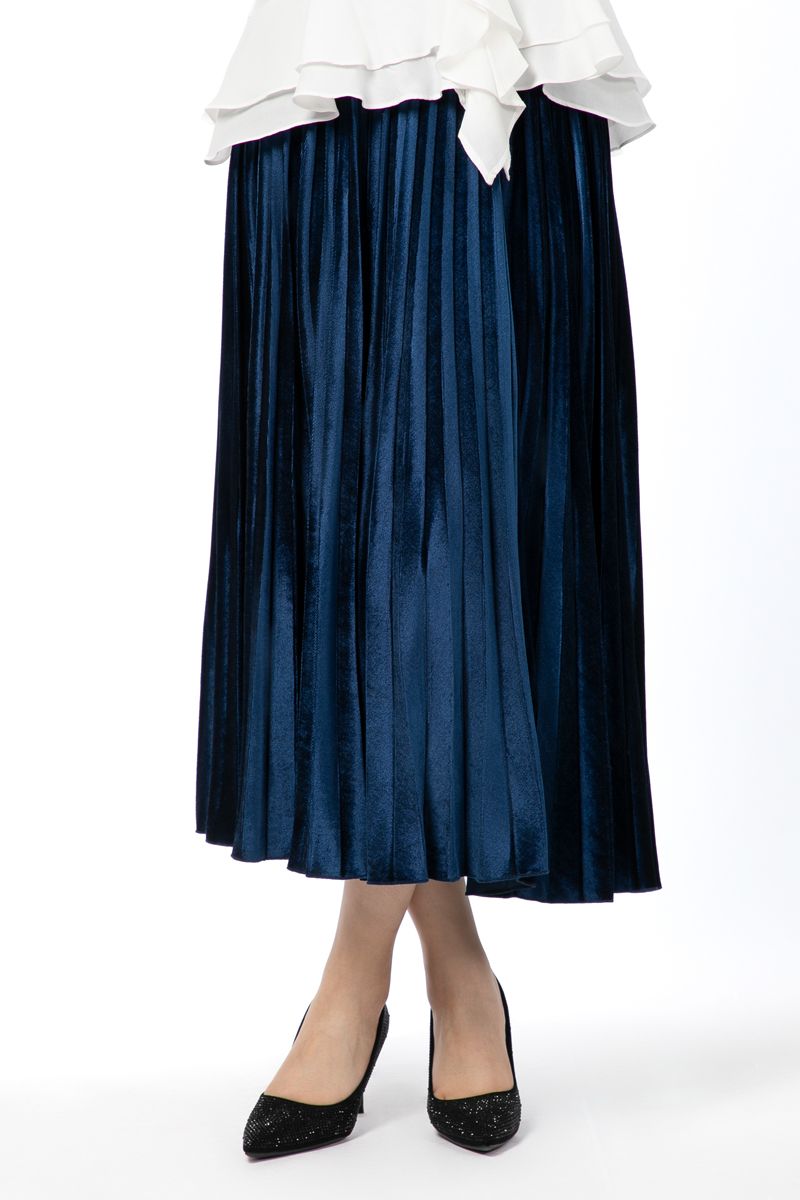 pleated longline women skirt