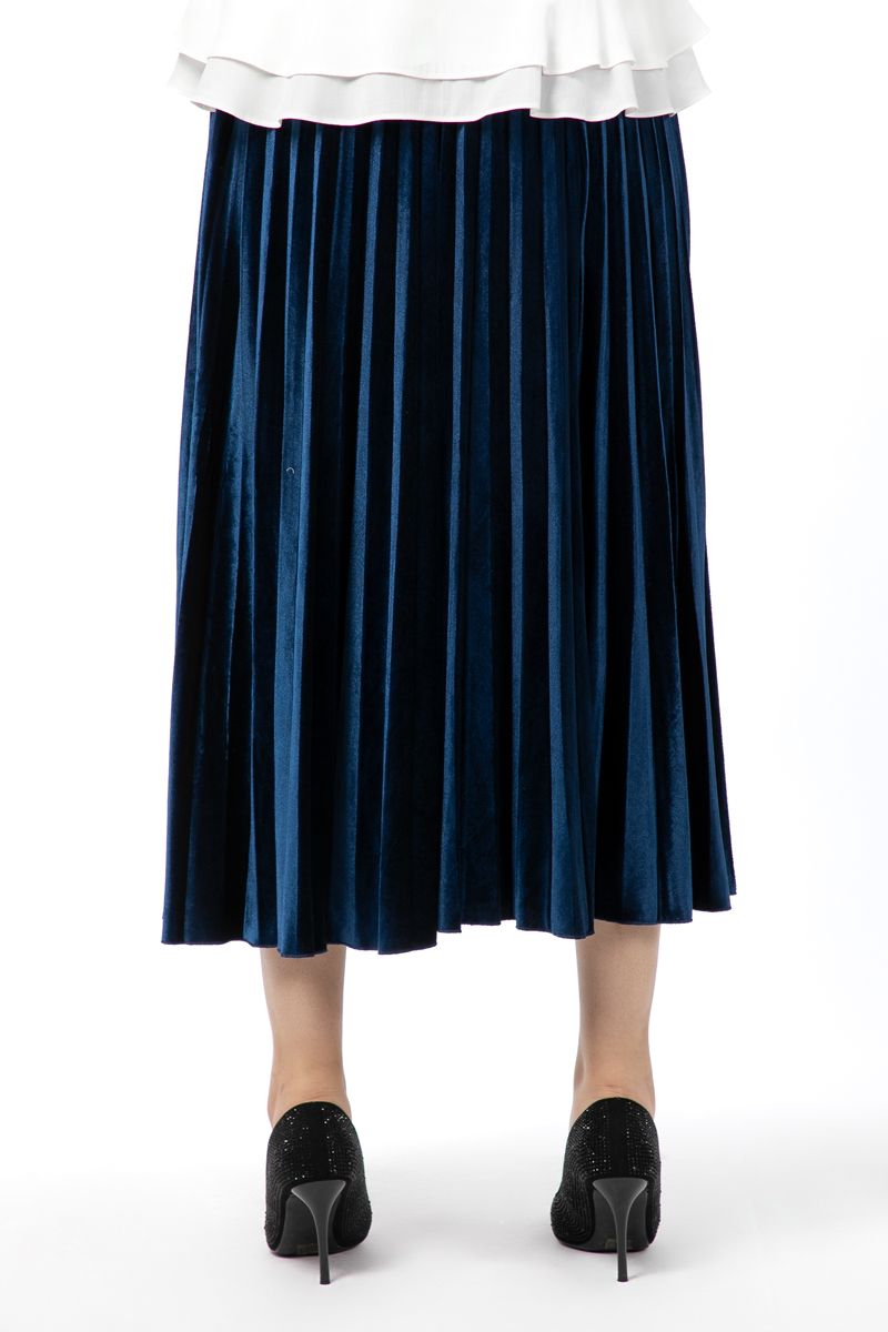 pleated longline women skirt