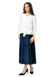 pleated longline women skirt
