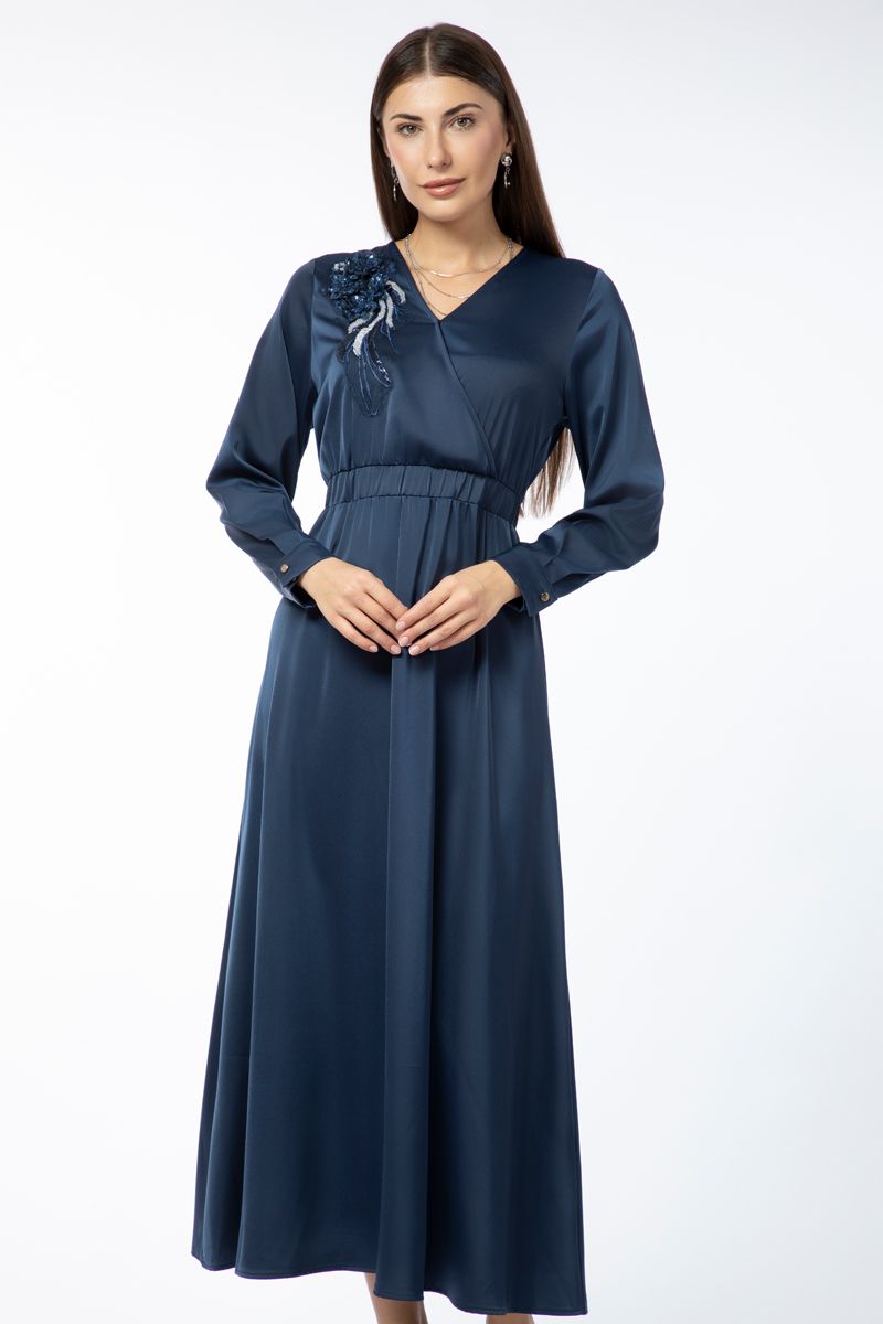 satin women dress with sequins