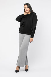 women sweatshirt with ruffled details