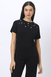 تيشيرت نسائي بحجارة الراين