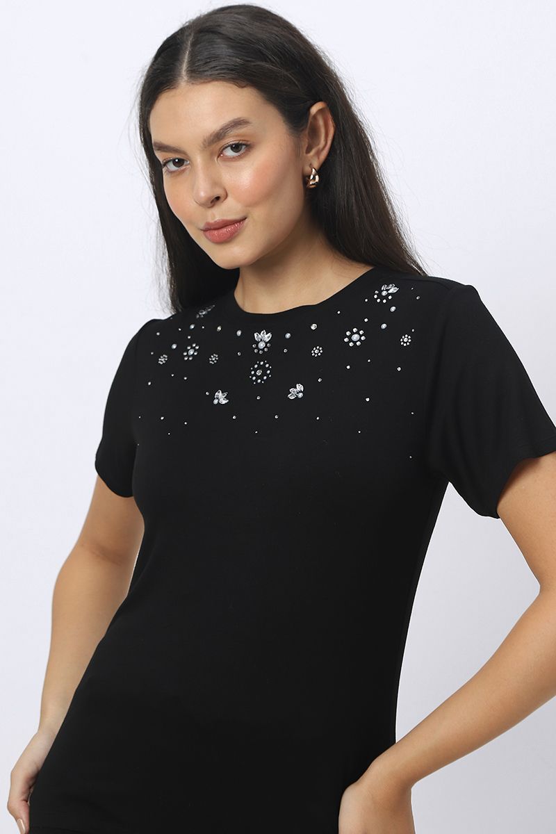 تيشيرت نسائي بحجارة الراين