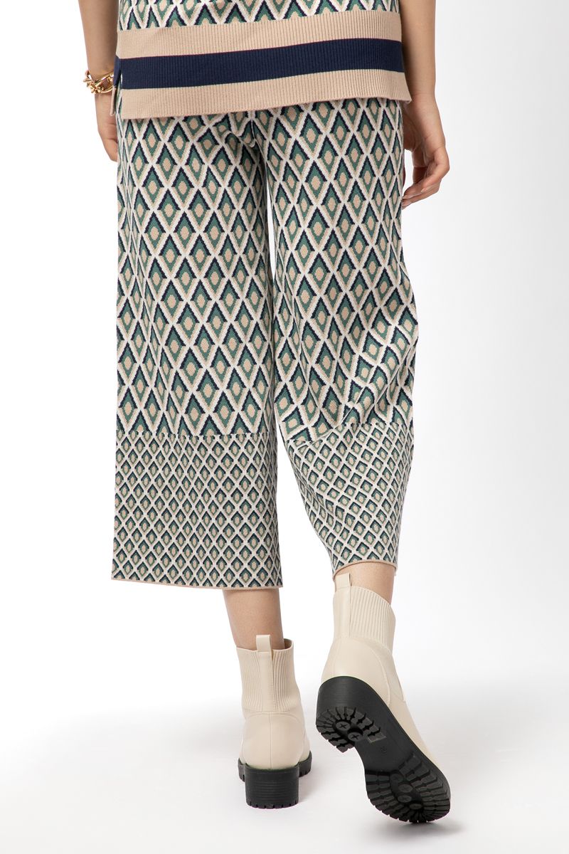 printed cropped knitted women pants