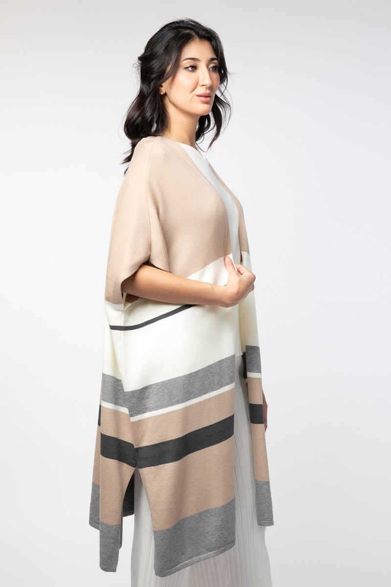 colored striped women knitted cardigan