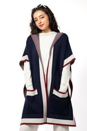 women knitted cardigan with side slits