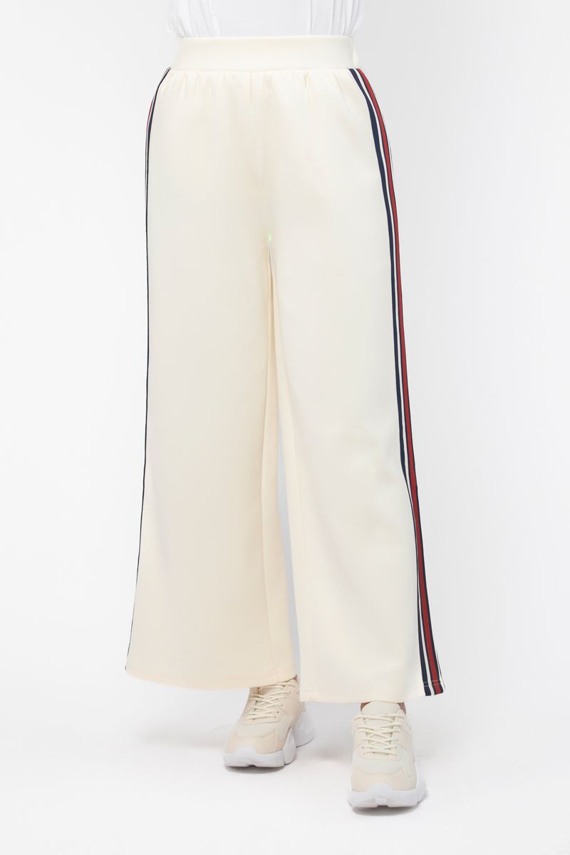 wide legs women sweatpants with side linings