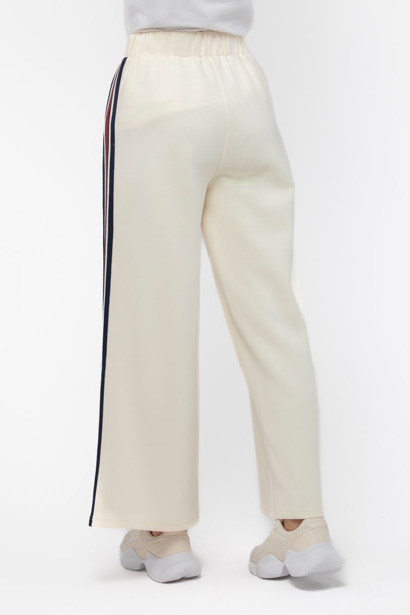 wide legs women sweatpants with side linings