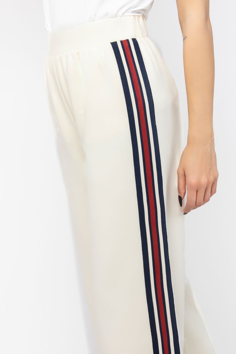 wide legs women sweatpants with side linings