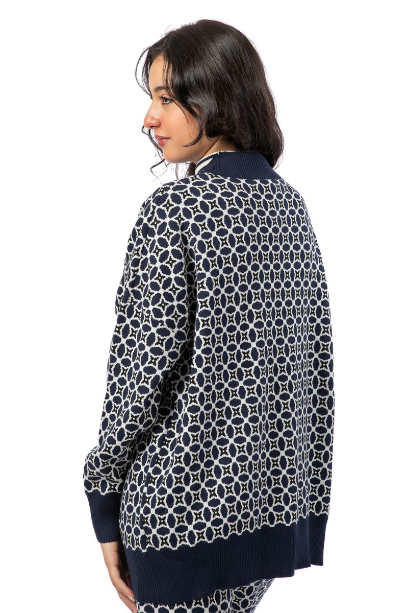 printed women knitted cardigan