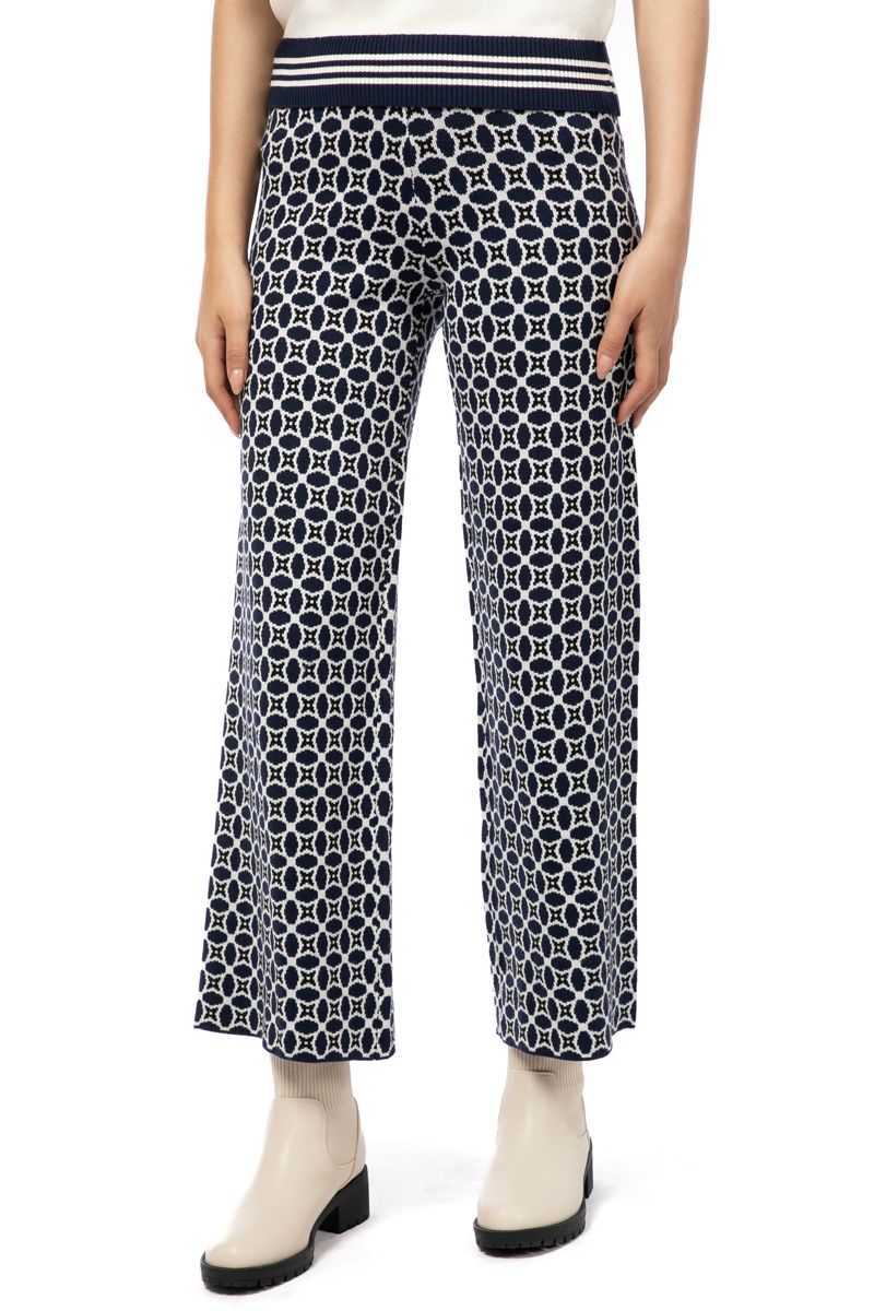 printed cropped knitted women pants