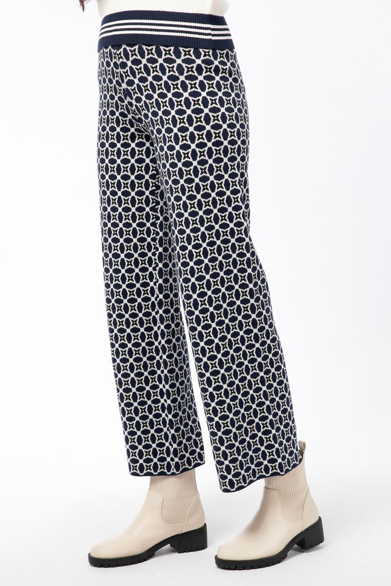 printed cropped knitted women pants