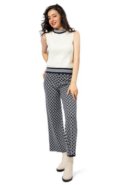 printed cropped knitted women pants