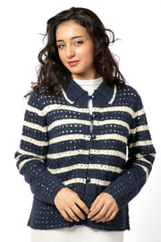 striped women knitted cardigan