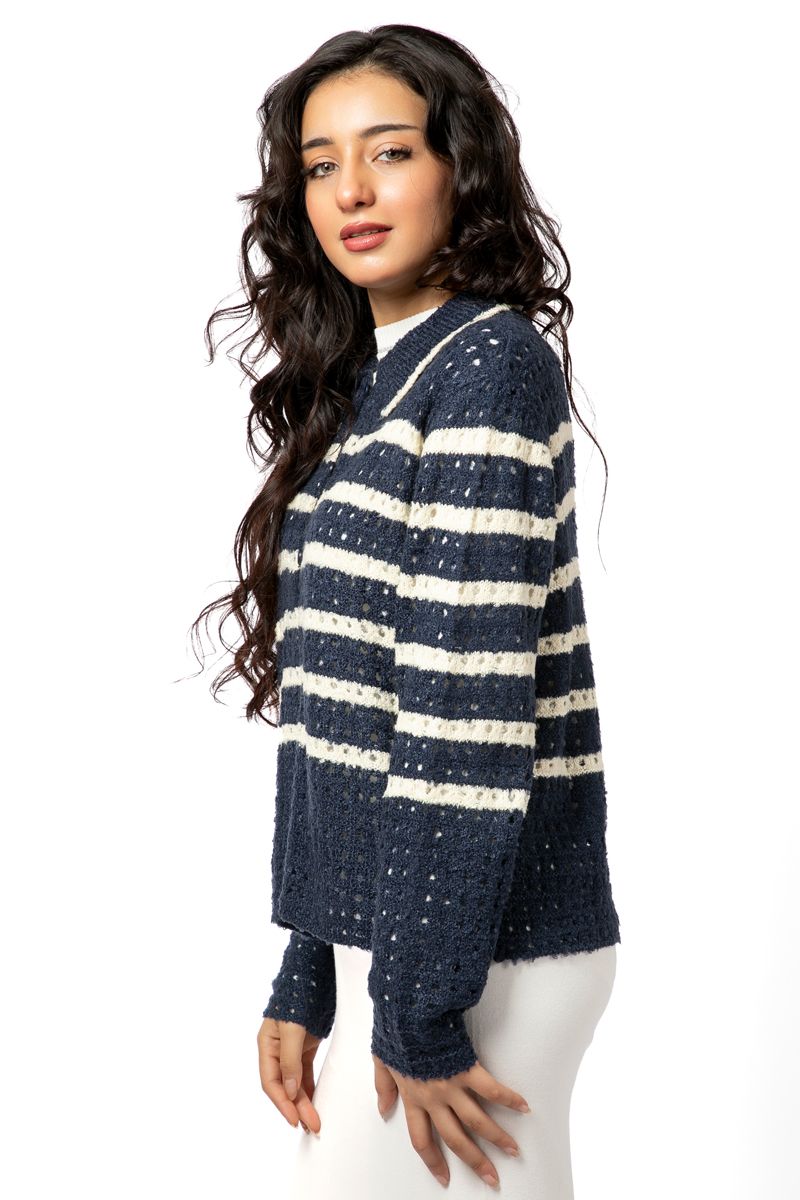 striped women knitted cardigan