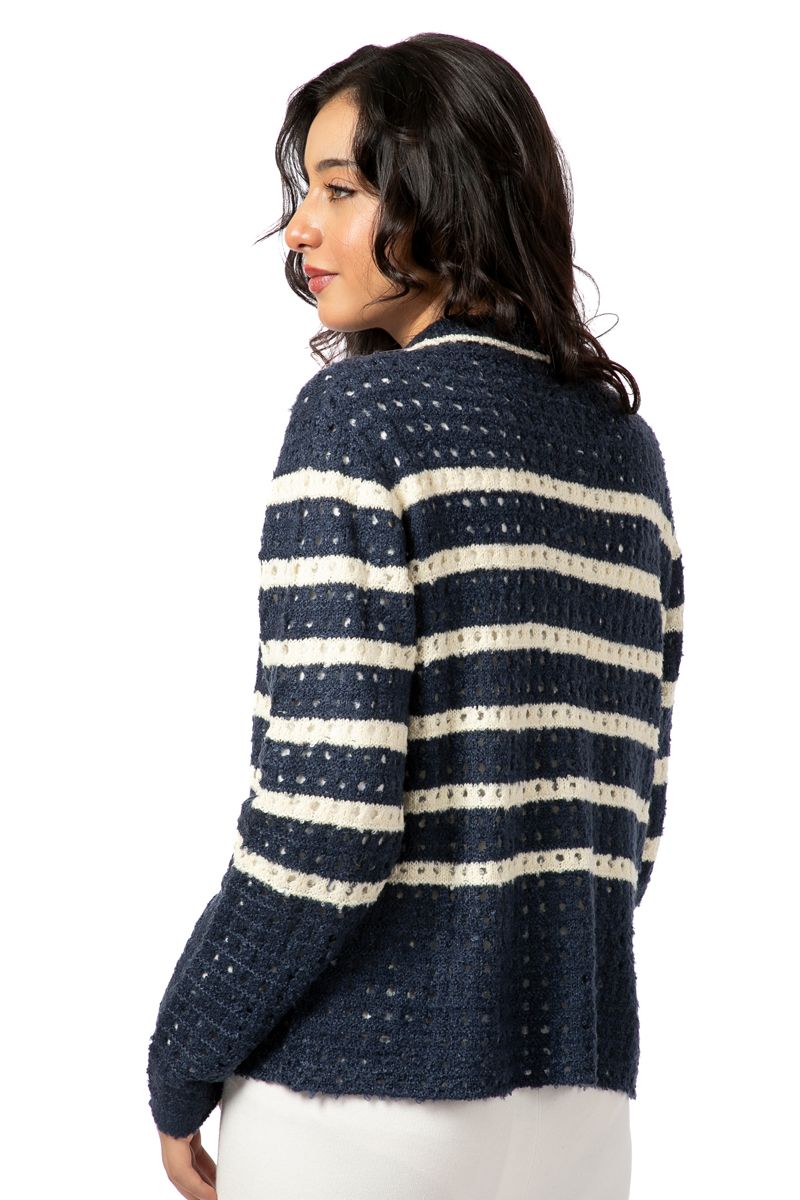 striped women knitted cardigan