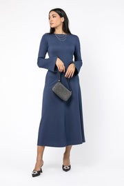 solid colored longline women dress