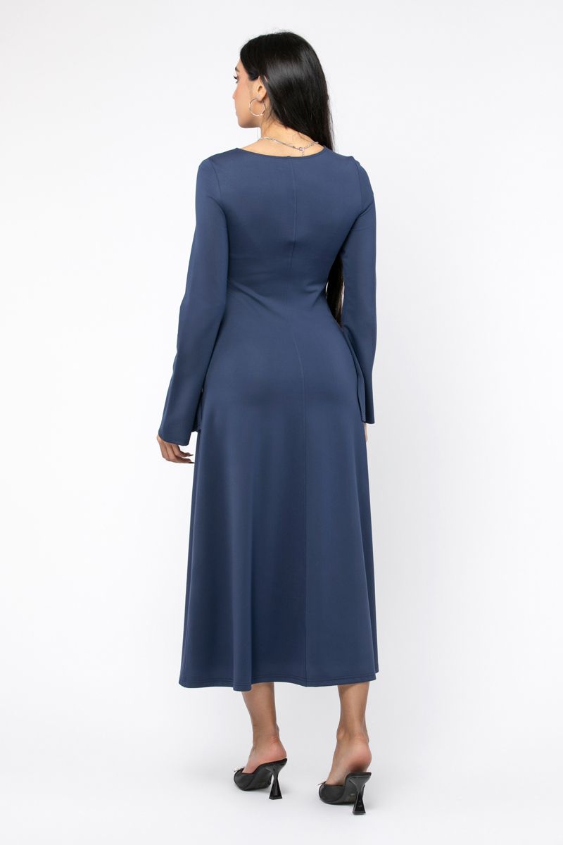 solid colored longline women dress