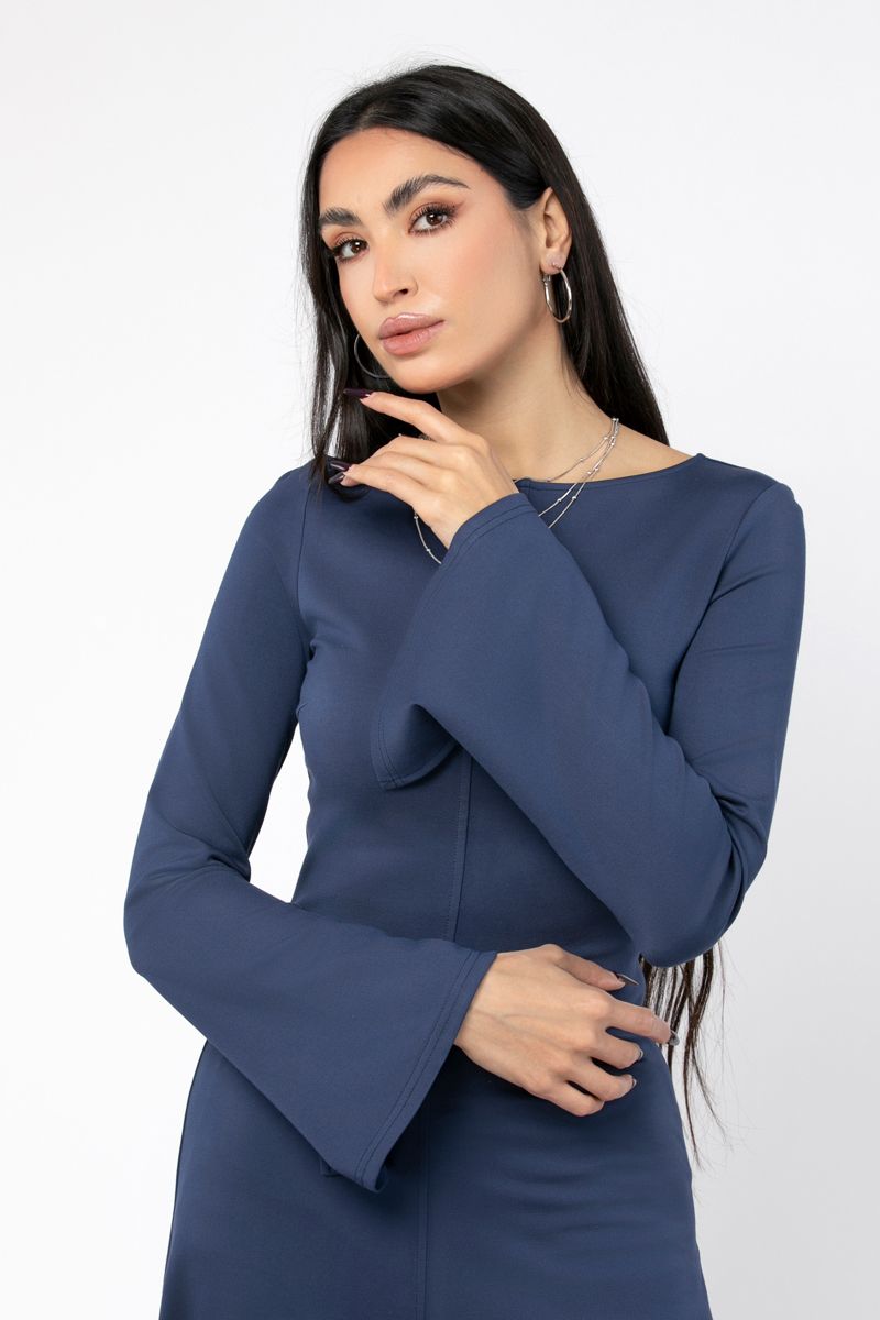 solid colored longline women dress