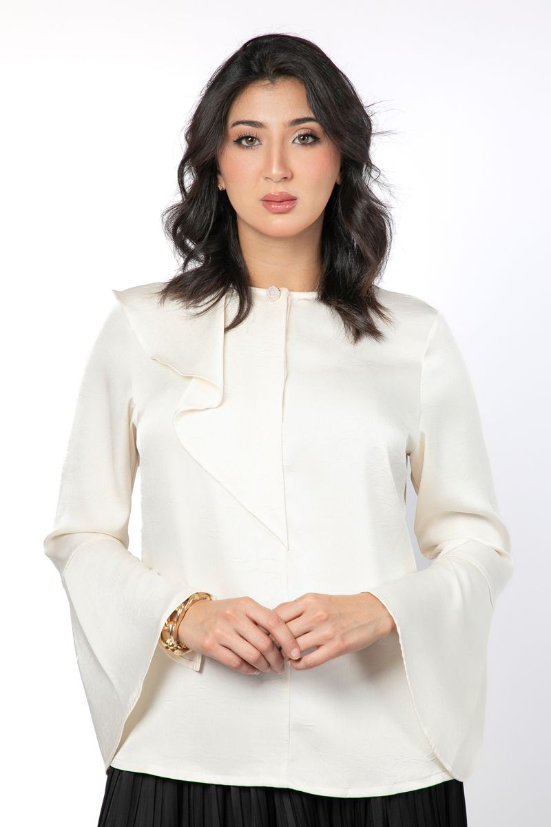 بلوزة نسائية مكشكشة