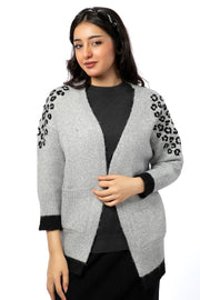 women knitted cardigan with contrast details