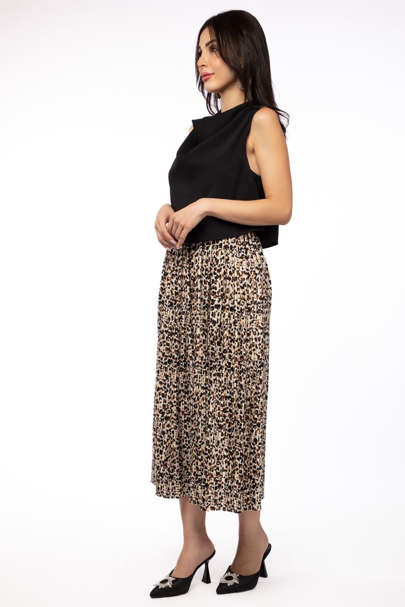 contrast leopard printed women dress