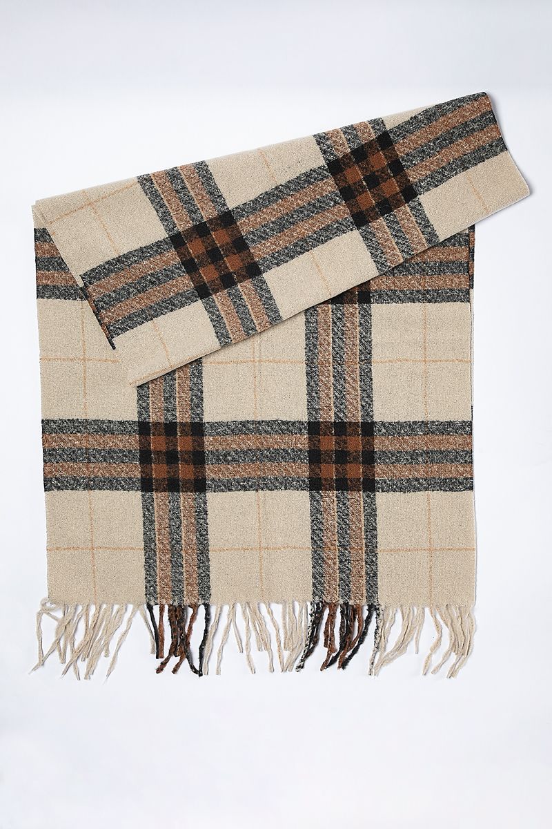 checkered cashmere blend women scarf