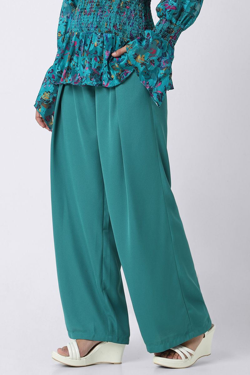 solid colored wide legs women pants