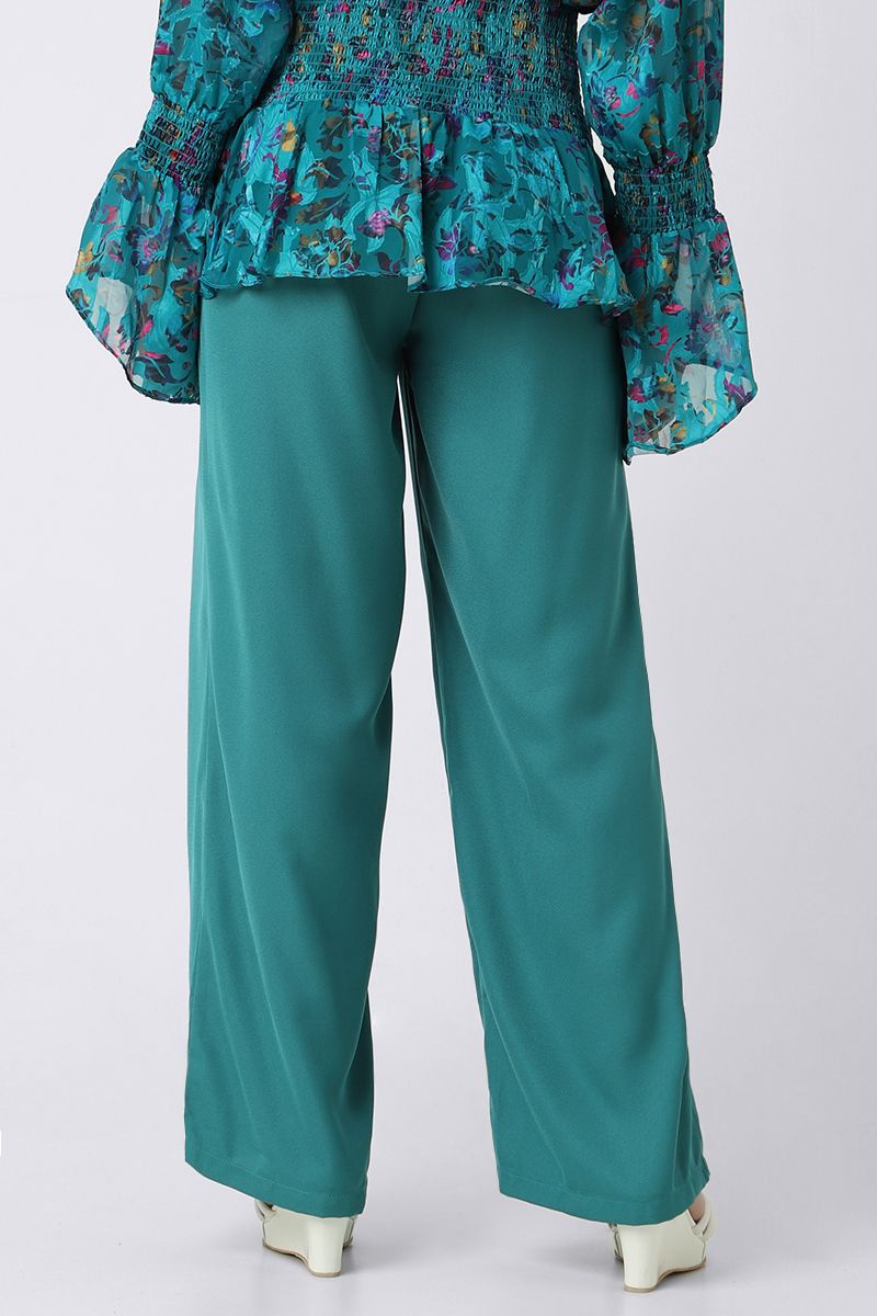 solid colored wide legs women pants