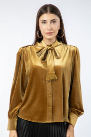 velvet women shirt with neck strap