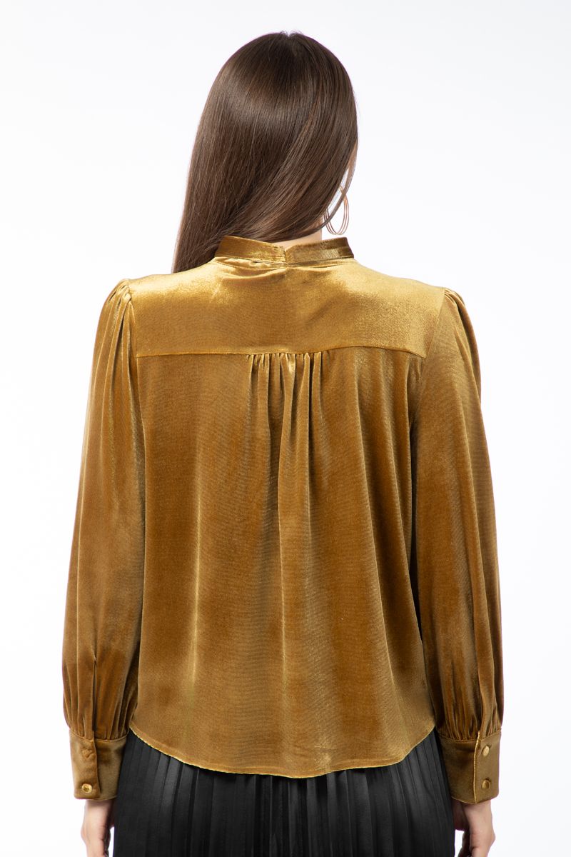 velvet women shirt with neck strap