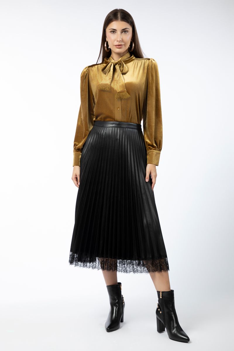 velvet women shirt with neck strap