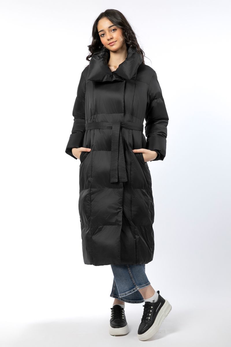 qulited women longline puffer jacket
