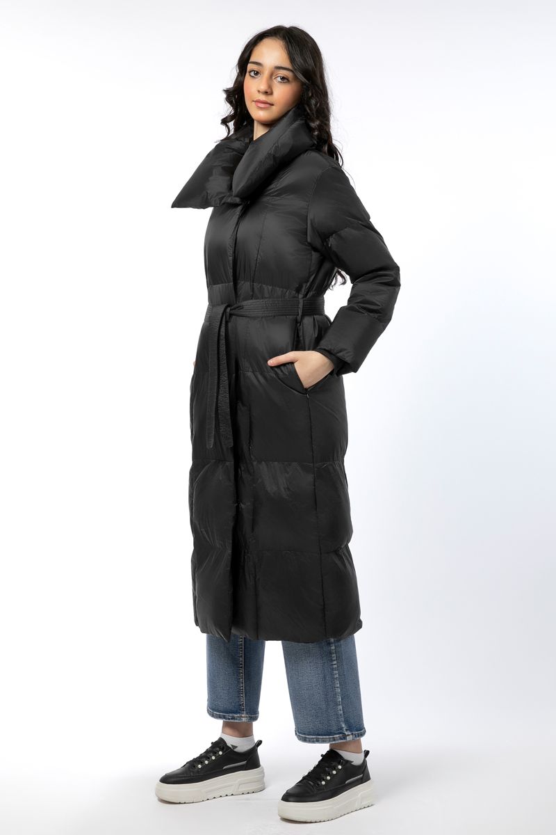 qulited women longline puffer jacket