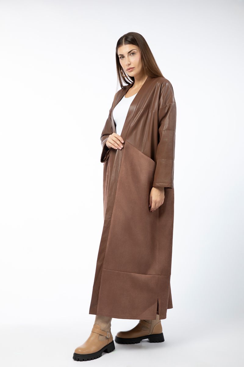 contrast longline women jacket