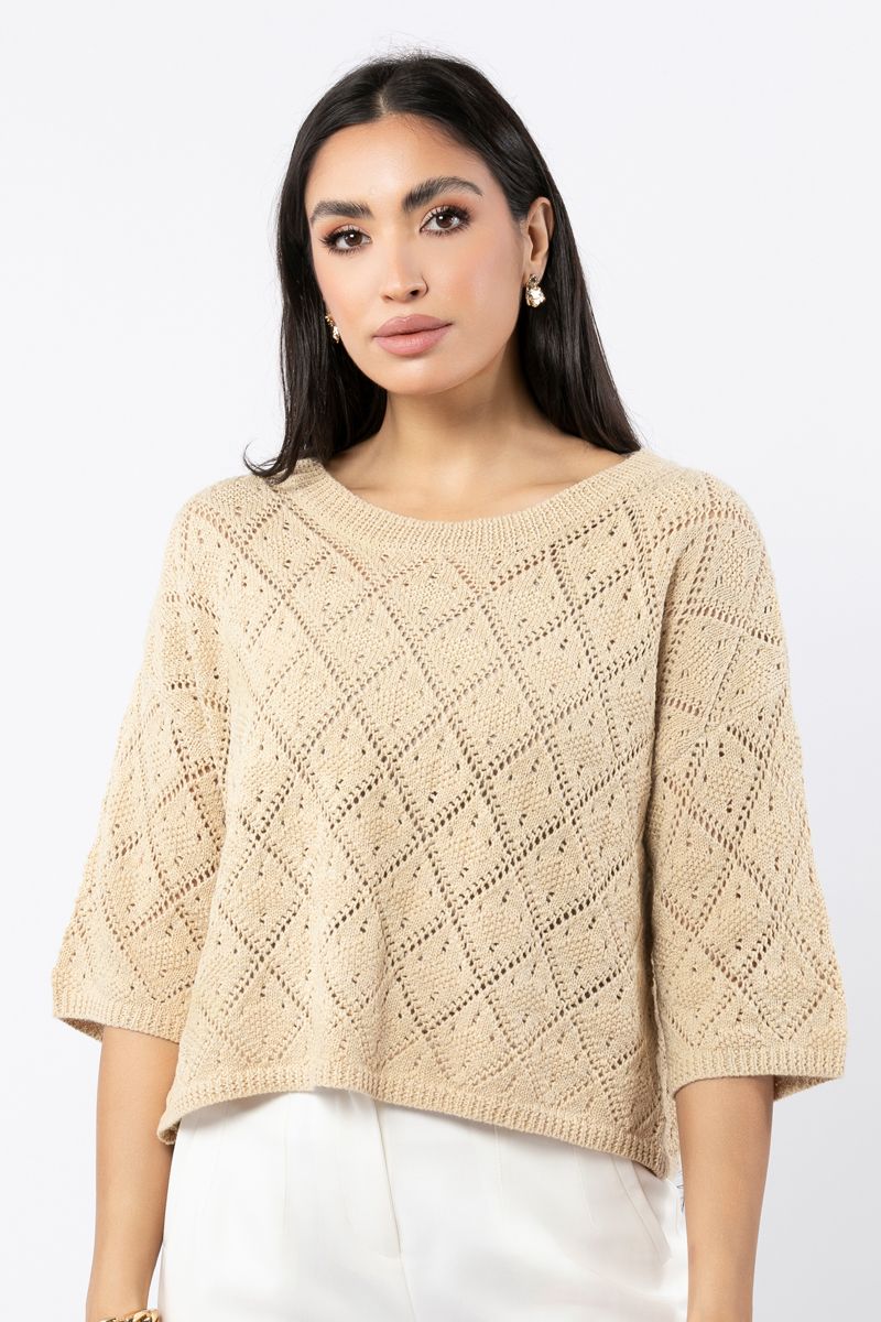 cropped knitted women pullover