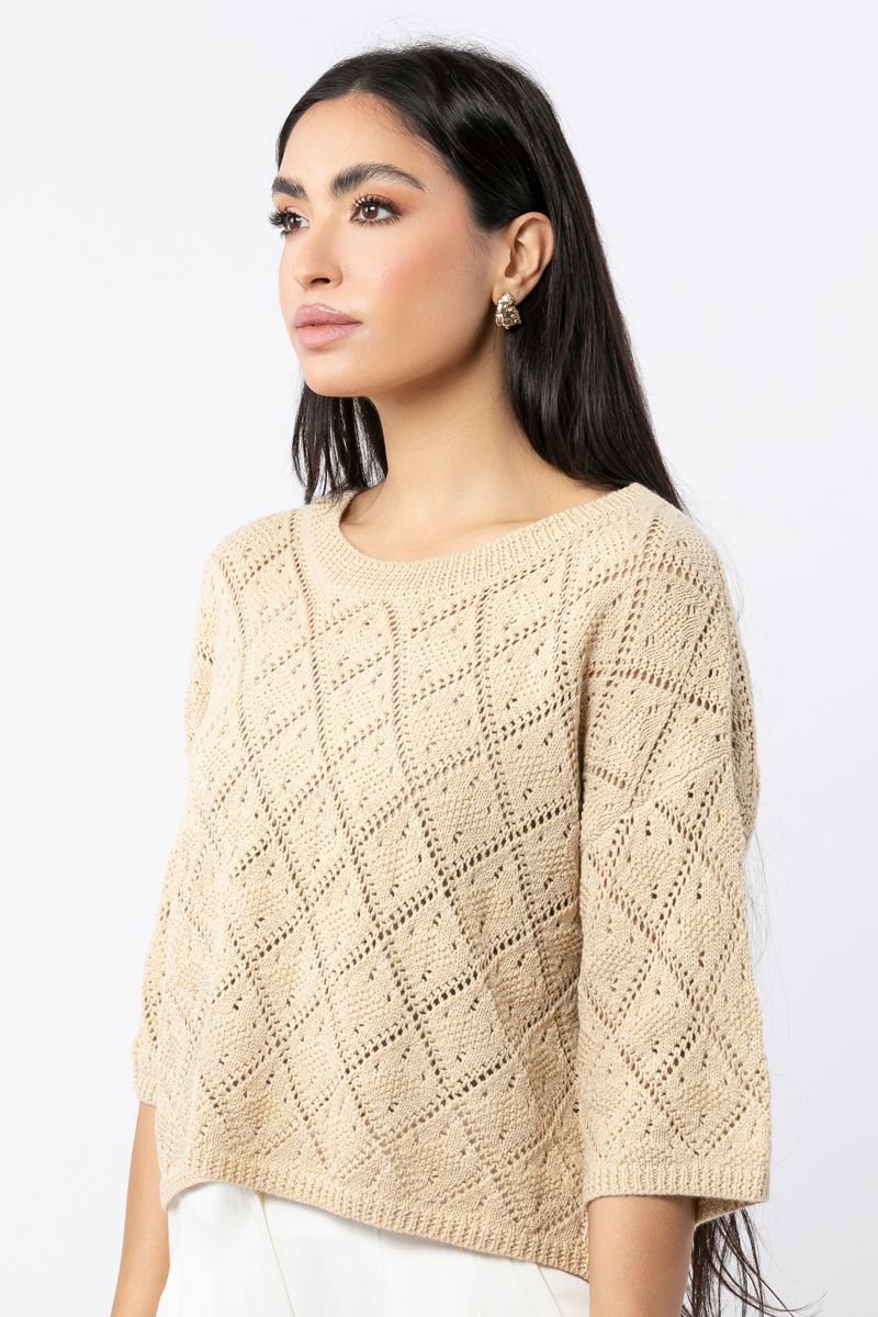 cropped knitted women pullover