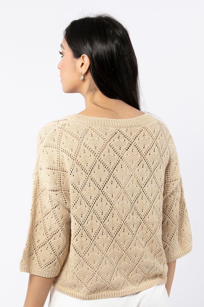 cropped knitted women pullover