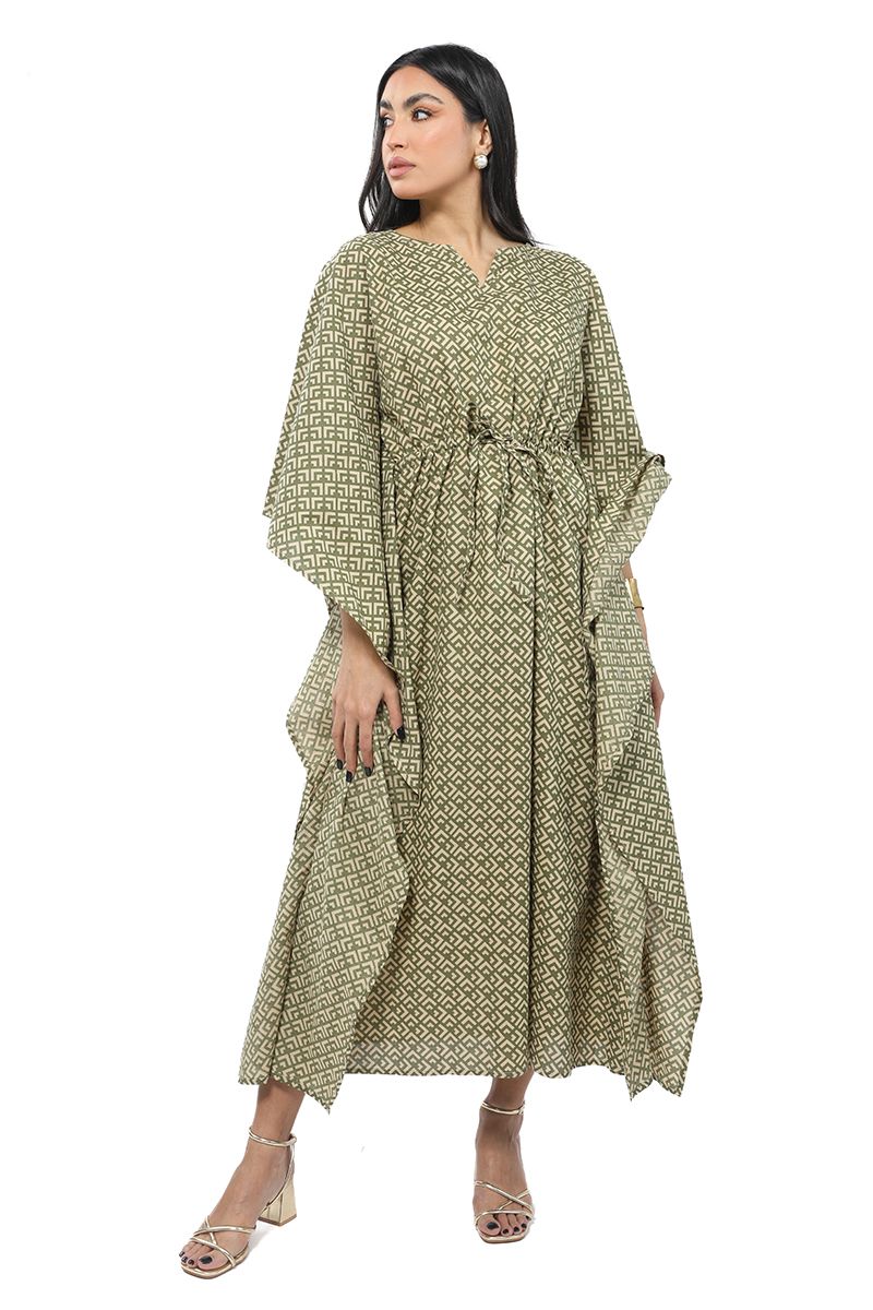 فستان نسائي فضفاض بنمط طبعات