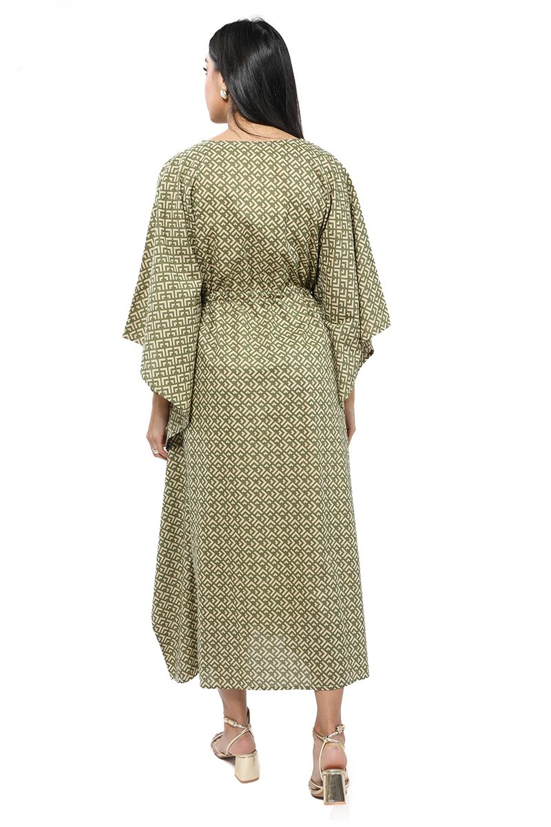 فستان نسائي فضفاض بنمط طبعات