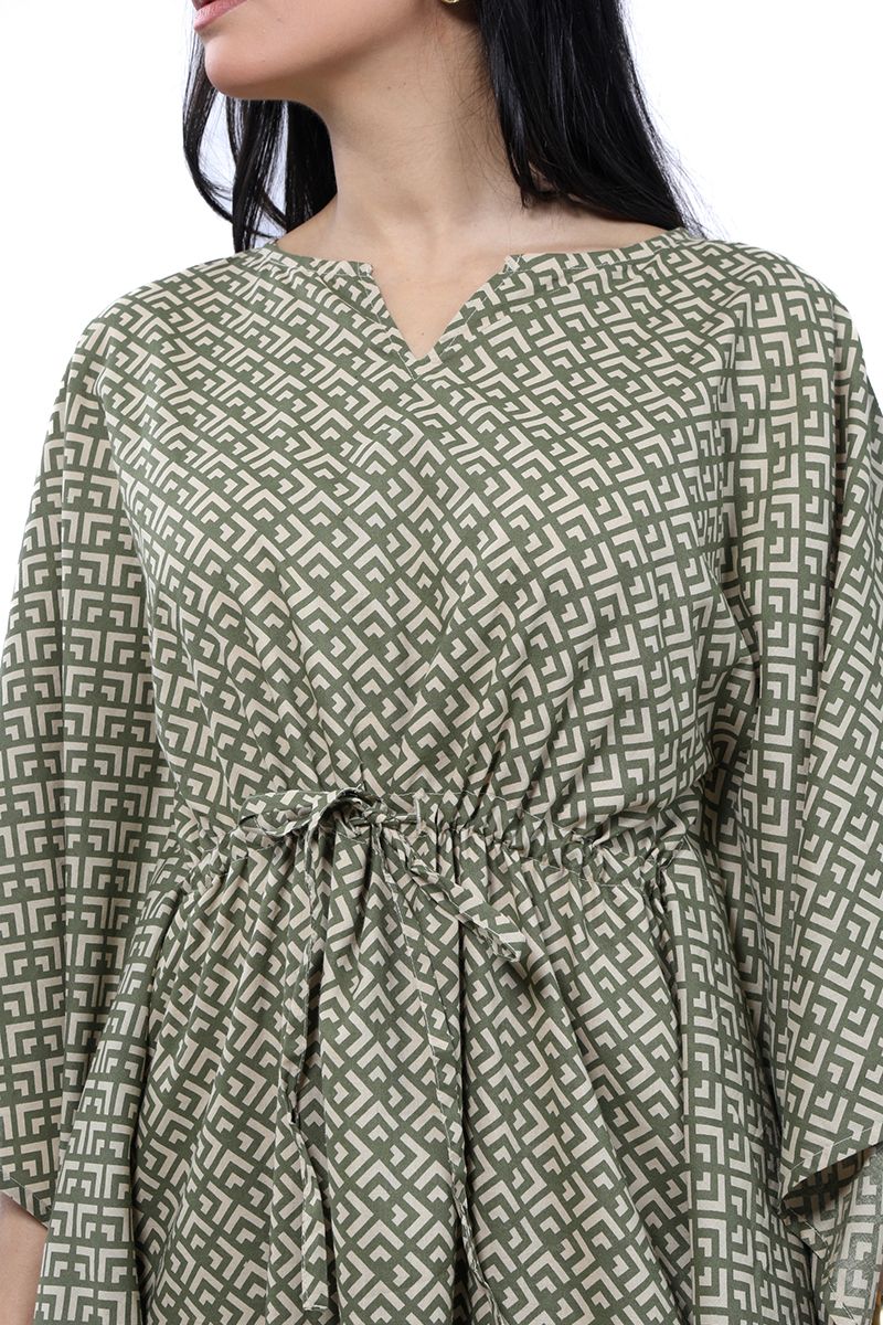 فستان نسائي فضفاض بنمط طبعات