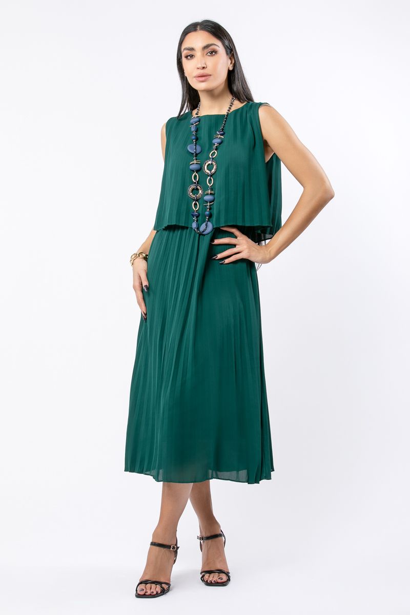 فستان طبقات نسائي بدون أكمام بنمط كسرات