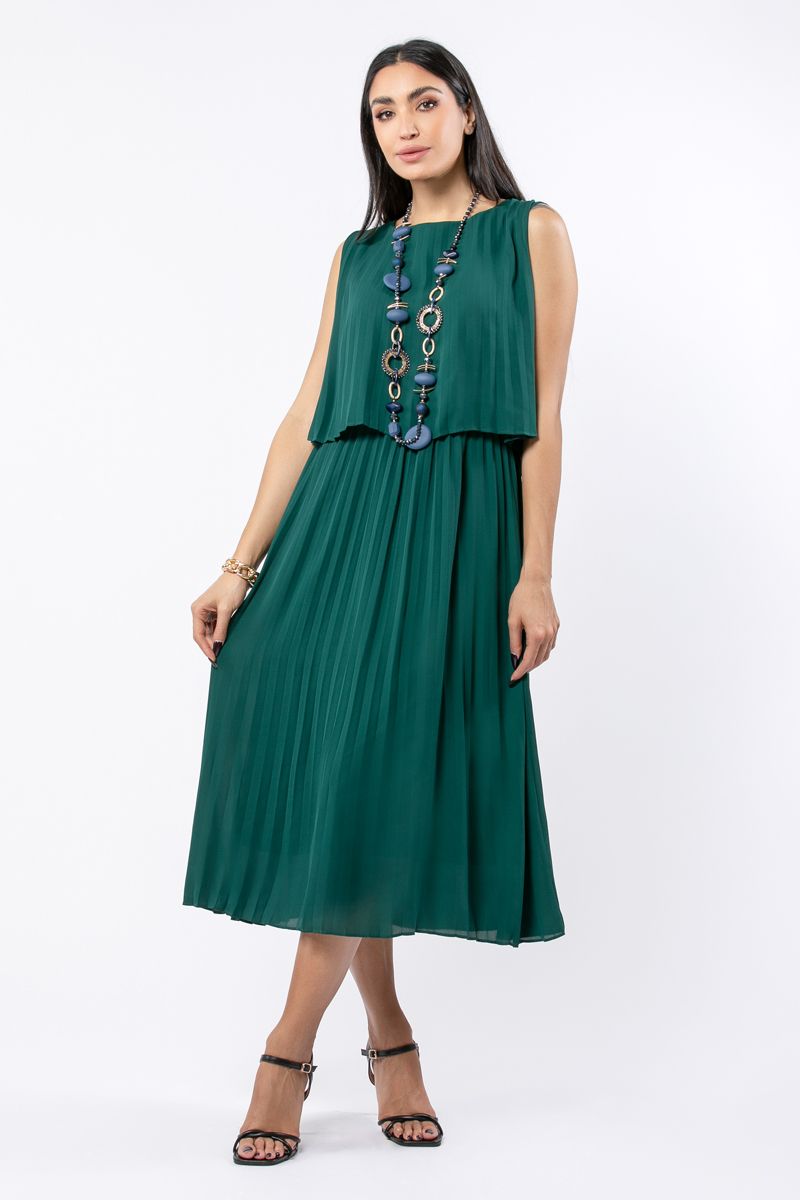 فستان طبقات نسائي بدون أكمام بنمط كسرات