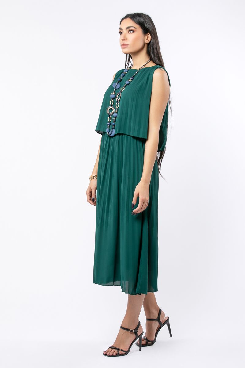 فستان طبقات نسائي بدون أكمام بنمط كسرات