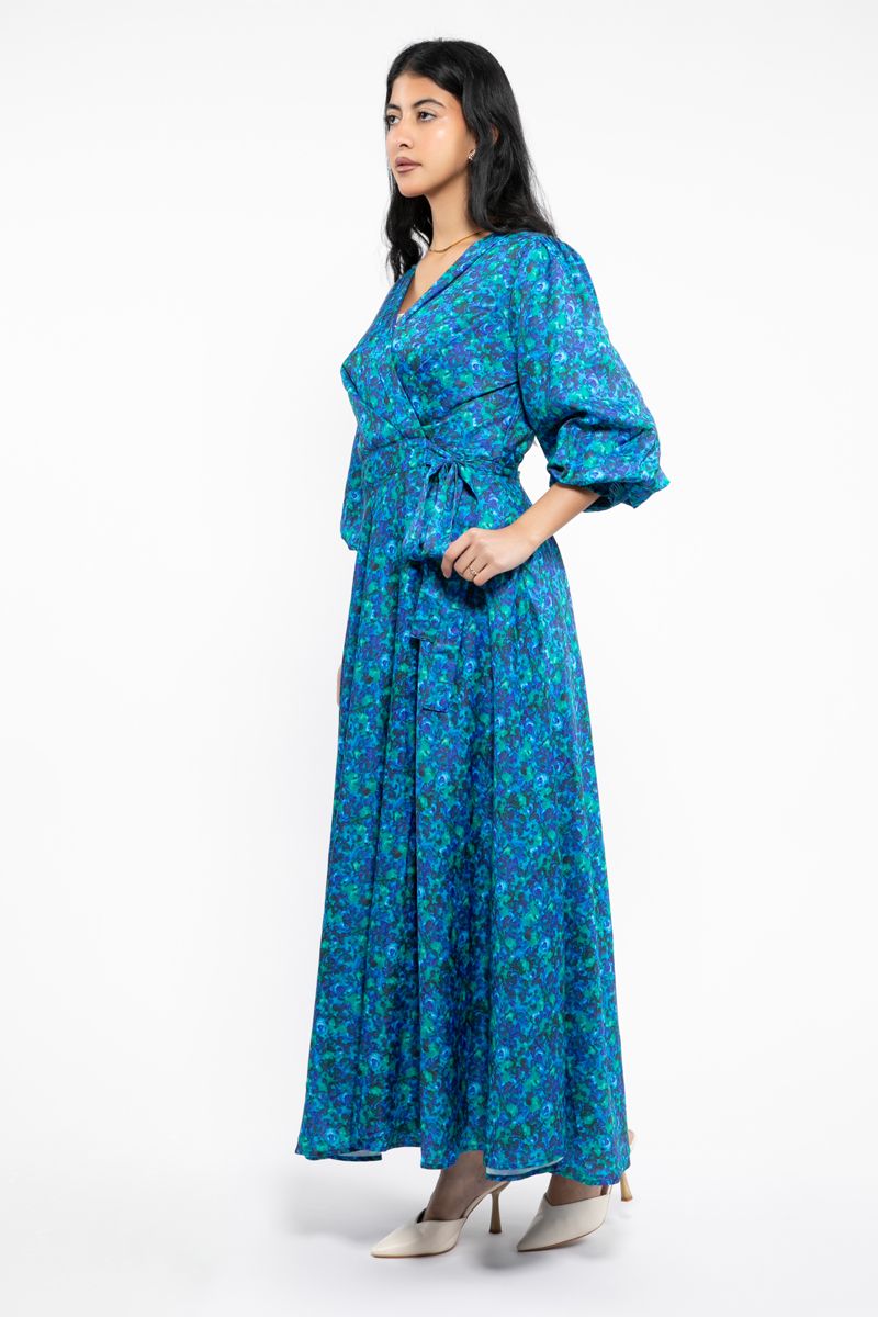 فستان نسائي ماكسي بنمط طبعات