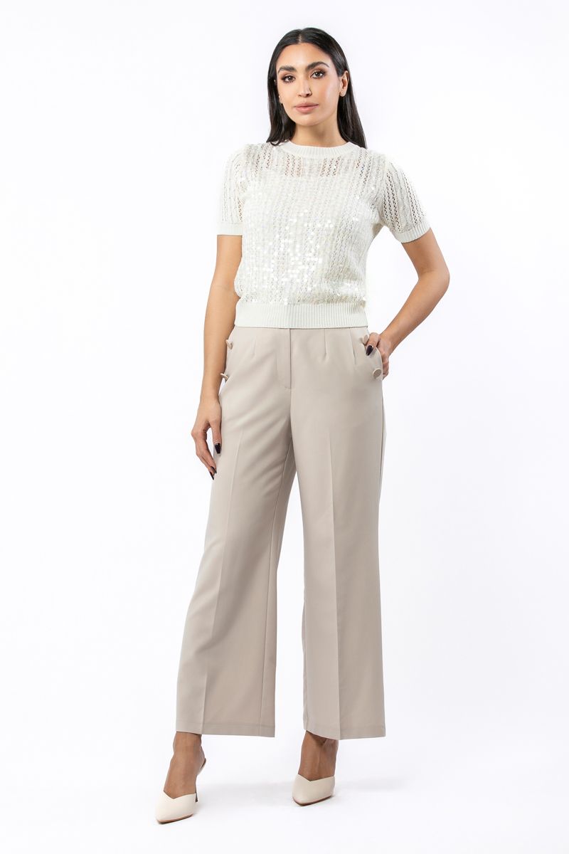 knitted women top with sequins