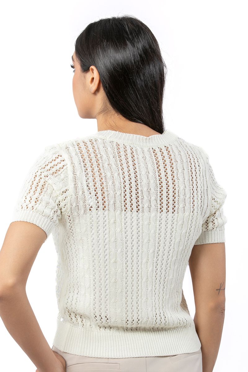 knitted women top with sequins