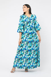 multi colored printed maxi women dress